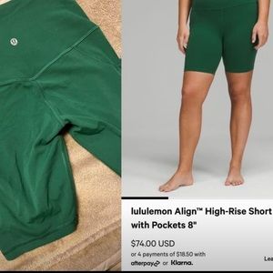 Lululemon Align Biker Shorts 8”